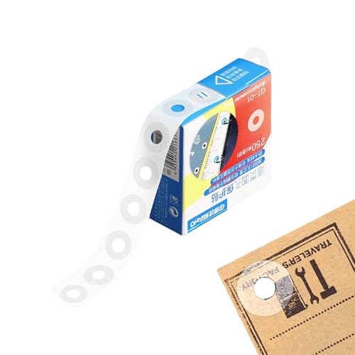 Clear Hole Reinforcement Stickers 250 Pcs Self-Adhesive Paper Hole Protectors for Ring Binder and Loose-Leaf Pages 6 mm Hole 15 mm Reinforcement Rings for Office School Home
