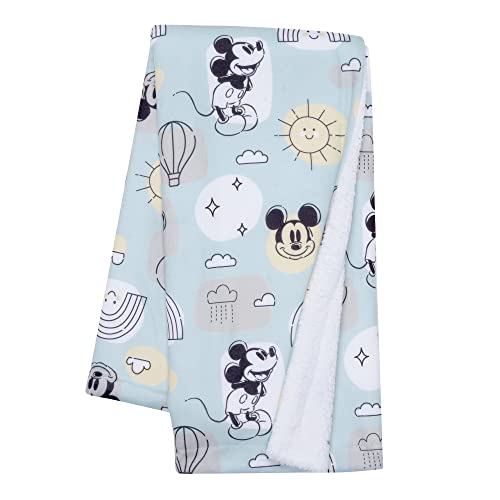 Image of Lambs & Ivy Disney Baby Classic Mickey Mouse Blue/White Soft Fleece Baby Blanket