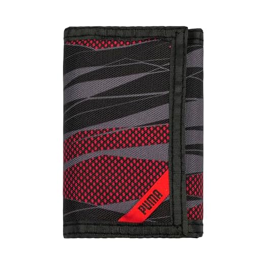 PUMA Kids' Little Rise Trifold Wallet, red/Black, One Size
