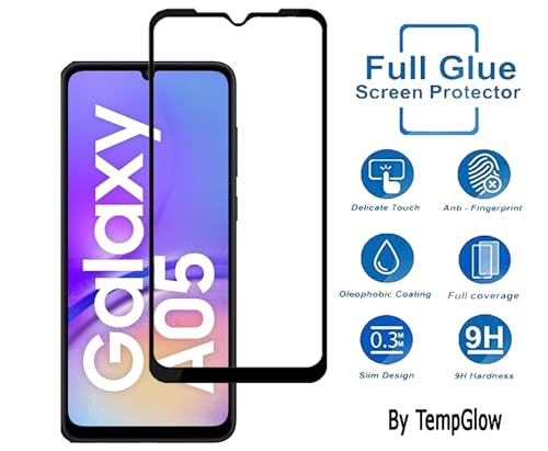 Image of Screen Protector for Samsung Galaxy A05 4G (Black) Tempered Glass Edge-to-Edge 6D Screen Guard With Installation Kit