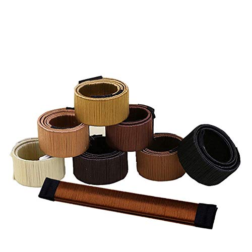 WTHOP 8PCS Brown Magic Bun Maker,Donut Bun DIY Hair Styling,Hair Bun Shaper,Ballet Hair Bun,Hair Donut Magic DIY Tool