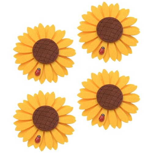 PERSELOSO 4 Piezas de Hebillas para Sujetar Cortinas Forma de Girasol, Clip de Hierro y Tela para Decoración del Hogar y Dormitorio, Elegante y Funcional