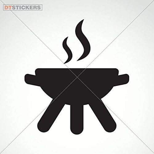 Decals Decal Barbeque Bbq Icon Tablet Laptop Weatherproof Hobbies Barbecue Grilling Grill 4 X 3,62 Inches Black