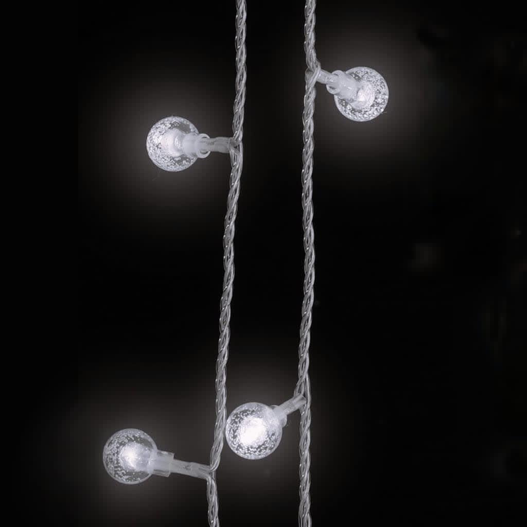 Homgoday Guirnalda de luces de globo de 40 m, 400 LED, blanco frío, 8 funciones, luz de Navidad, luz de Navidad, decoración de Navidad para interiores y exteriores, fiesta de boda