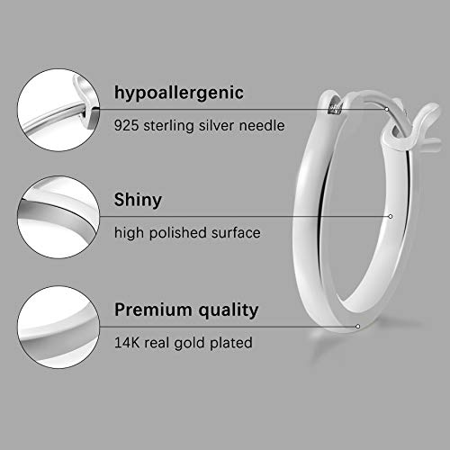Gacimy Hoop Earrings for Women, 14K Gold Plated Hoops with 925 Sterling Silver Post3