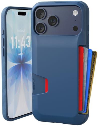 Smartish iPhone 17 Pro Max Wallet Case - Wallet Slayer Vol. 1 [Slim + Protective] Credit Card Holder - Drop Tested Hidden Credit Card Slot Cover for Apple iPhone 17 Pro Max - Blues on The Green