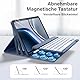 Vobafe Tastatur Hülle für Samsung Galaxy Tab S10 FE 10.9 Zoll/S9 FE 10.9 Zoll/S9 11 Zoll, 7-Farben Beleuchtung Keyboard Cover mit Stifthalter & Schnellladung, QWERTZ-Layout, Blaugrau