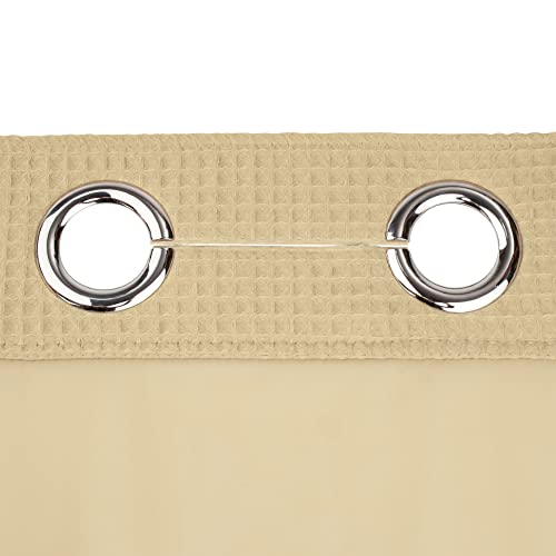 River Dream Linen Fabric Shower Curtain Set, Cotton Blend, Waffle Weave, With Snap In Replacement Liner，71 X 74 Inches #TOP3