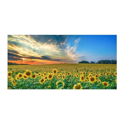 Peinture sur toile de tournesol KEBIA poster grand format 90x180 cm pour chambre