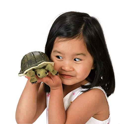 Folkmanis Turtle Finger Puppet, Grün, Braun