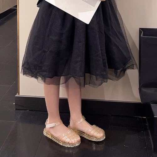 Jelly Sandals for Girls Closed Toe Princess Summer Mary Jane Shoes Little Girl Kids Toddler Casual Beach Flat Sandal 6