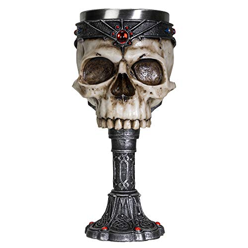 SUMMIT COLLECTION Crowned Gothic Ossuary Skull Wine Goblet Remova...