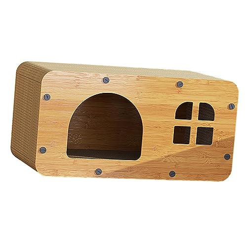 Rascador para gatos protector de muebles con cama lounge de cartón y madera adecuado para casa