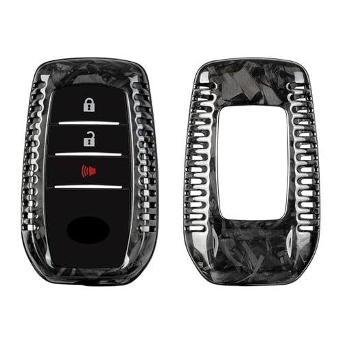 Coque de clé carbone forgé Toyota Hilux Tundra Sienna protection étui noir