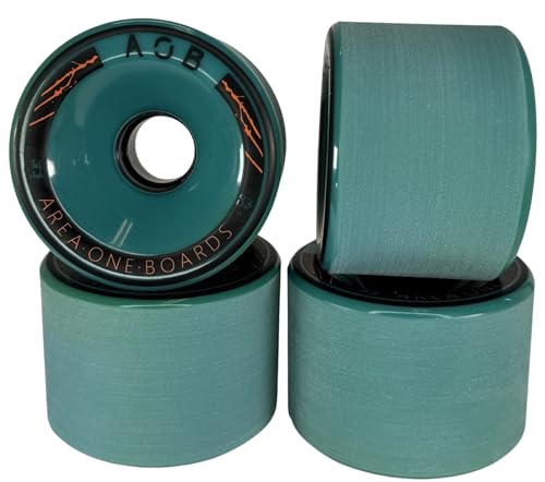 AOB Premium Longboard/Cruiser 2K Rollen Wheels (4 Stck.) Set Rundlauf kalibriert aufgeraut geschliffen (Blau 74x52mm 83A)