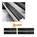 Dickno 4 PCS Car Door Sill Protector, 3D Carbon Fiber Auto Door Entry Edge Guard Protection Trim, Anti-Scratch Threshold Cover Strips, Sill Protection Sticker for Car SUV Truck (Black)