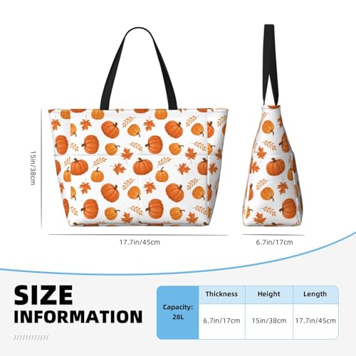 Large Beach Bags Water-resistant Sandproof - maple pumpkin Cute Beach Tote Bags for Women with Zipper2