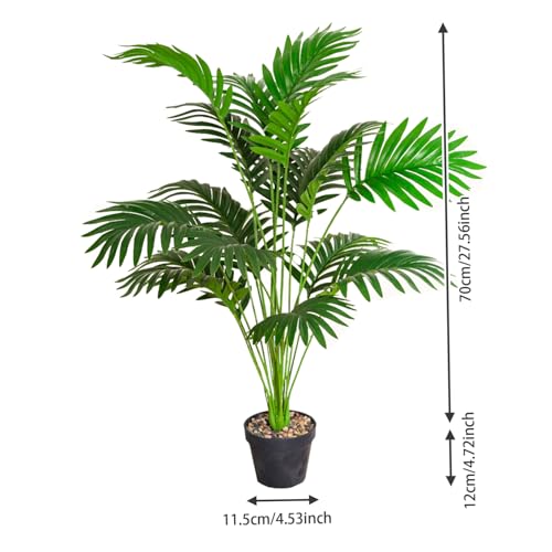 Palmier Areca artificiel de 18 branches vertes fraîches et pot stable