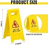 Relaxweex 12 Piezas Mini Letrero de Piso Mojado, Señal de Precaución Pequeña, Precaución Piso Mojado | Kit de Advertencia de Tráfico Amarillo, Kit de Estacionamiento Prohibido de Plástico, Juguete Educativo de Seguridad, Soporte de Doble Cara en Forma de A, Oficina, Restaurante 4