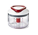 ZYLISS Easy Pull Food Chopper and Manual Food Processor - Vegetable Slicer & Dicer, Hand Held - Stainless Steel Blades, Ergonomic Handle, Non-Slip Feet, Food Holder for Safety, 750ml Capacity