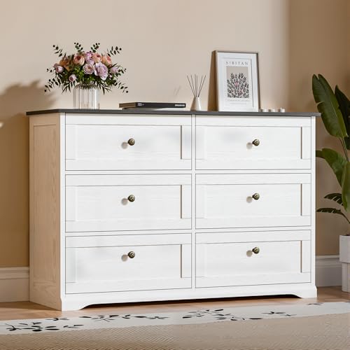 Zamildon's Dresser for Bedroom with 6 Drawers, 47.2' Wide Modern Chest...