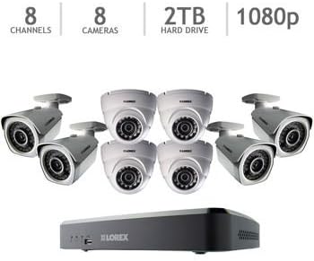 Lorex LNR1188B 8 Channel IP NVR with 2TB HDD, 8 1080p Cameras and 130' Night Vision