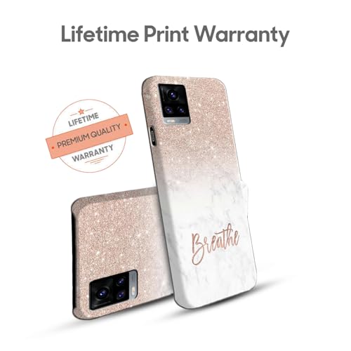 Image of COLORflow Back Cover Compatible with Vivo V20 | (Best for Girls) Quotes (Breathe) Marble | Designer Printed Hard CASE Bumper Back Cover Compatible with Vivo V20