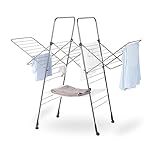 Minky Premium Sure Grip Clothes Airer, Indoor and Outdoor Dryer, Portable Dryer, Drying Rack for Longer Items, 25m Drying Space, Grey