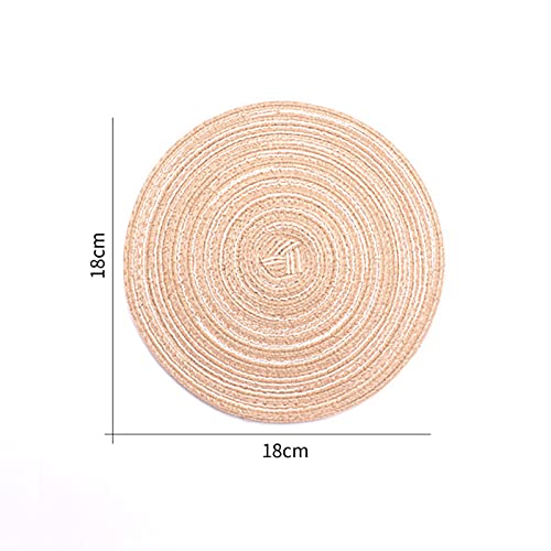 Sets de table ronds coton tressé beige protégez votre table des rayures - 3