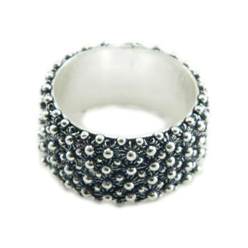 Bague alliance sarde filigrane en argent bruni 925 fait main
