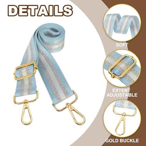 Image of PATIKIL Purse Strap, Wide Shoulder Strap Adjustable Crossbody Bag Straps Universal Replacement Shoulder Bag Belt for Women's Handbags Canvas Guitar Bag Backpack, Light Blue