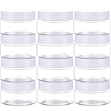 12 Pack Small Plastic Containers with Lids Clear Plastic Favor Storage Jars Wide Mouth for Beauty Pr