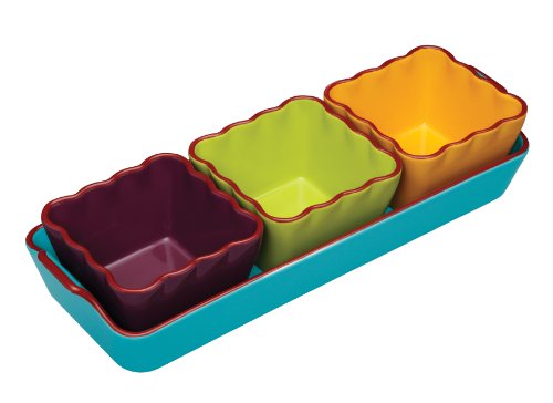 Kitchen Craft World of Flavours Service pour dips mexicains en céramique 4 pièces