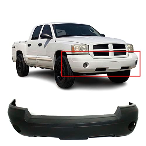 FitParts Compatible with Front Bumper Cover Fascia 2005-2007 Dodge Dakota Laramie Extended SLT ST 05-07. New Primed Without Sensor Holes, With Fog Light Holes. CH1000444 5JL35TZZAF