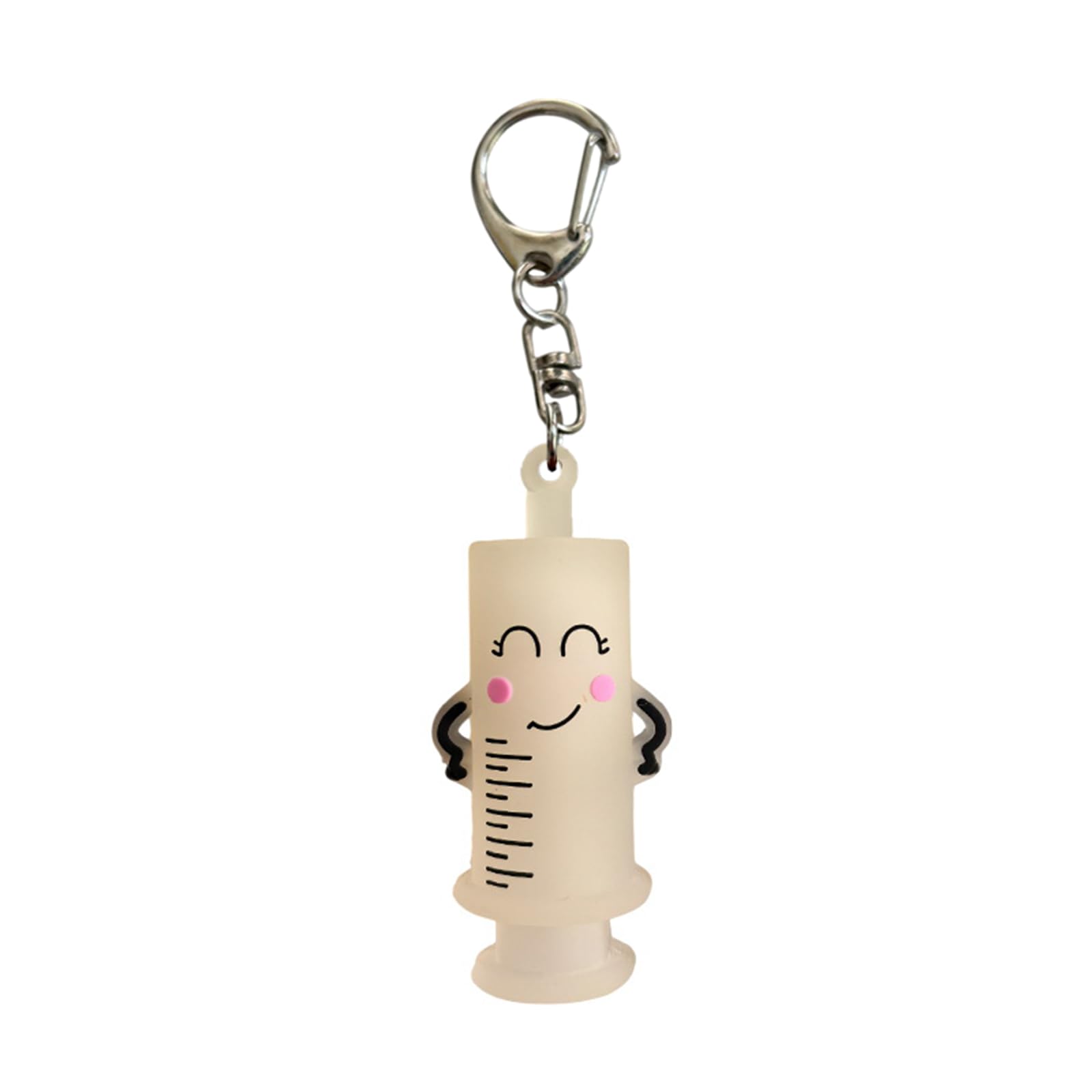 1 Piece Syringe-Shaped Ampoule Bottle Opener Keychain Cartoon Rubber Cutter Aid Medication Vial Breaker Tool for Home Nurses and Doctors
