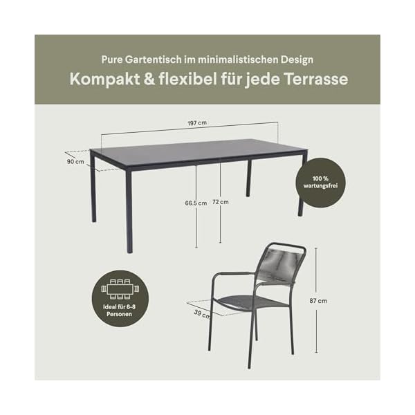 Mandalay Verona Gartenmöbel-Set Aluminium Schieferoptik