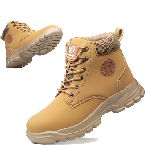 Image of Womens Steel Toe Boots Lightweight Comfortable Fashion Safety Boots Composite Toe Industrial Construction Work Shoes Men