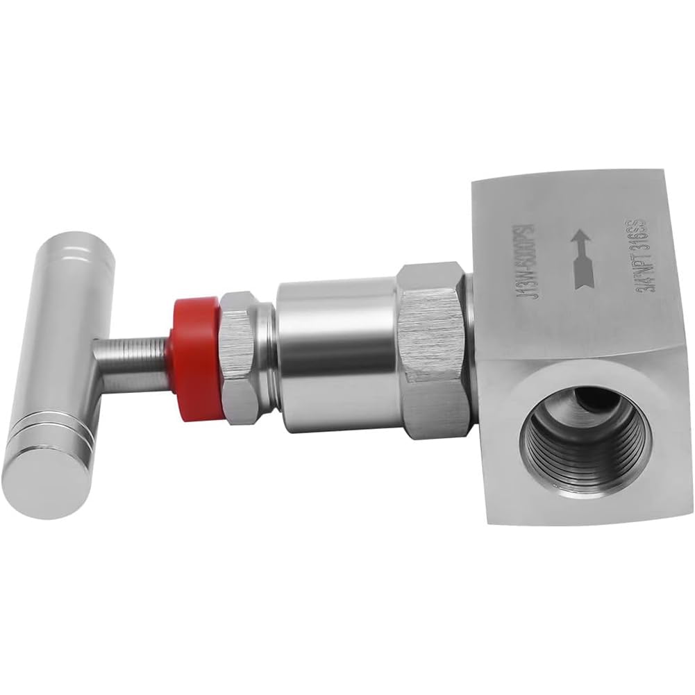 Válvula de aguja de acero inoxidable 316, conexión hembra NPT, control de flujo hidráulico de 2 puertos para transmisión de agua, gas, aceite, hasta 6000 PSI