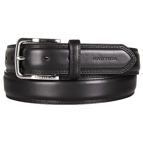 Ceinture Nautica Homme en cuir véritable avec double surpiqûre élégante
