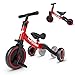 besrey Tricicli 3 in 1 Triciclo per Bambini da 1 a 5 Anni,Triciclo Senza Pedali,Bicicletta Senza Pedali,Rosso