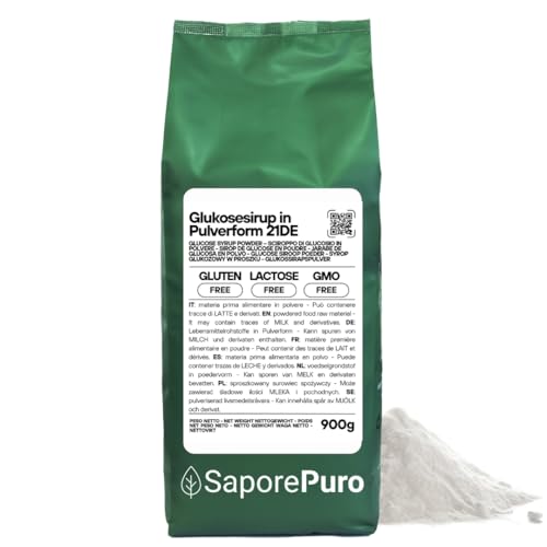 SaporePuro GLUKOSE SYRUP pulver 900 g - Trockenglukose - Ideal für Eis, Sorbets und Desserts