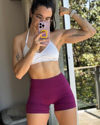 Image of AUROLA Influence Workout Shorts for Women,2.5 3.5 4.5 5.5 6.5 No Roll Up Squat Proof Scrunch Seamless Compression Gym Short
