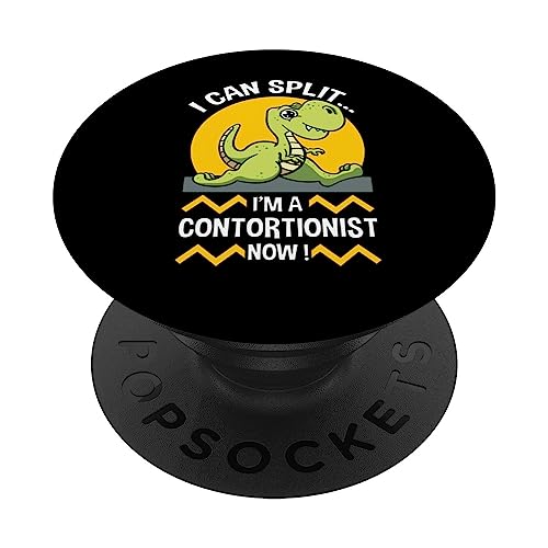 Contortionist Dinosaur Acrobat Gymnast Performer Contortion PopSockets Swappable PopGrip, Black