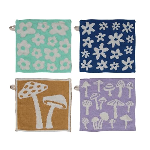 Creative Co-Op 4-Piece Cotton Knit Dish Cloth Set...