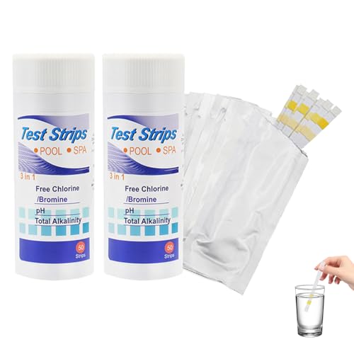 100 Pcs 3 in 1 Hot Tub Test Strips, Pool and Spa Test Strips