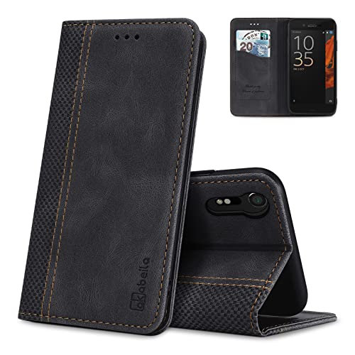 AKABEILA Étui pour Sony Xperia XZ/XZS/XR en cuir PU à rabat avec fermeture magnétique, béquille et emplacements pour cartes, étui de téléphone...