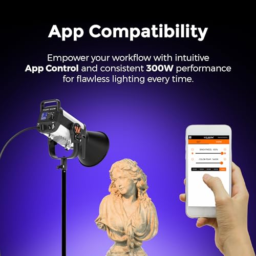 Image of Welborn VL-300B LED COB Light with App Control 18CM Reflector 300W - 3200K-5600K Adjustable Color Temperature, AC Powered, Ideal for Photography & Video Shooting (300B)