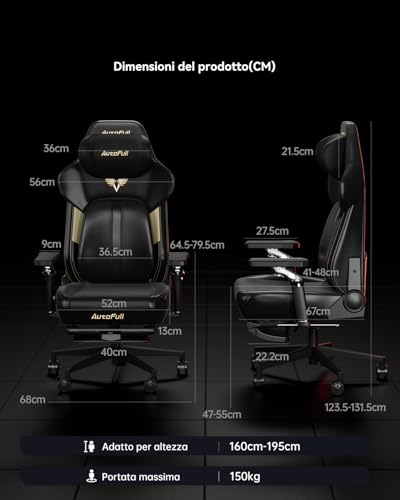 M6 Ultra 2.0 Sedia Gaming Ergonomica | Sedia da Gioco con Funzione Massaggio, Braccioli Meccanici a 720°, Supporto Lombare Adattivo, Cuscino Poggiatesta Regolabile | Con Poggiapiedi in Pelle - Sedia gaming - Immagine 1