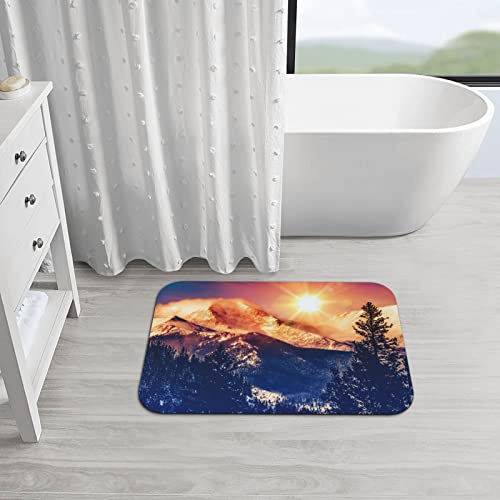 Tapis de bain diatomée nature sun collines enneigées