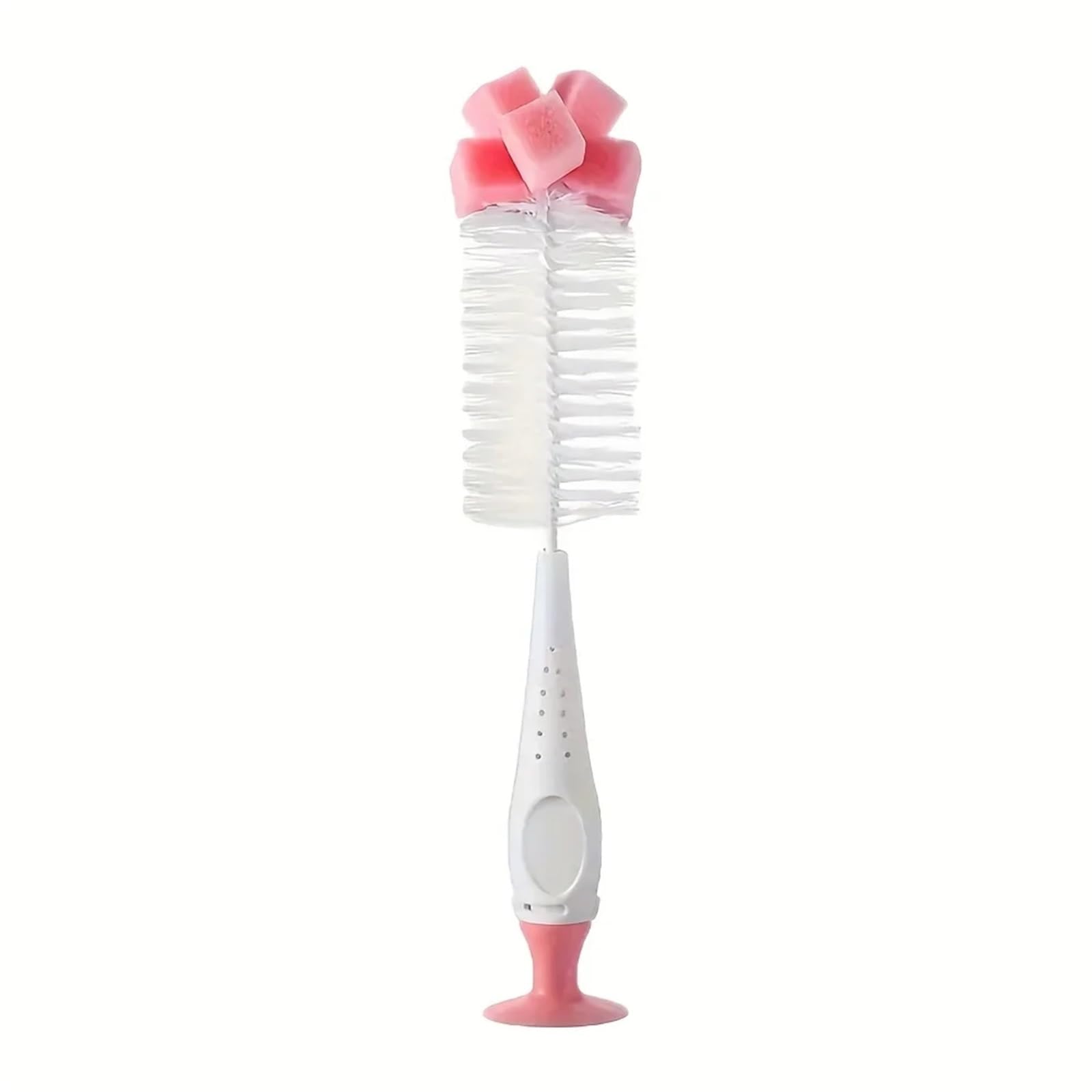 bottle brush Bottle Brush Nylon Sponge With Suction Cup, Household Cleaning(Pink)